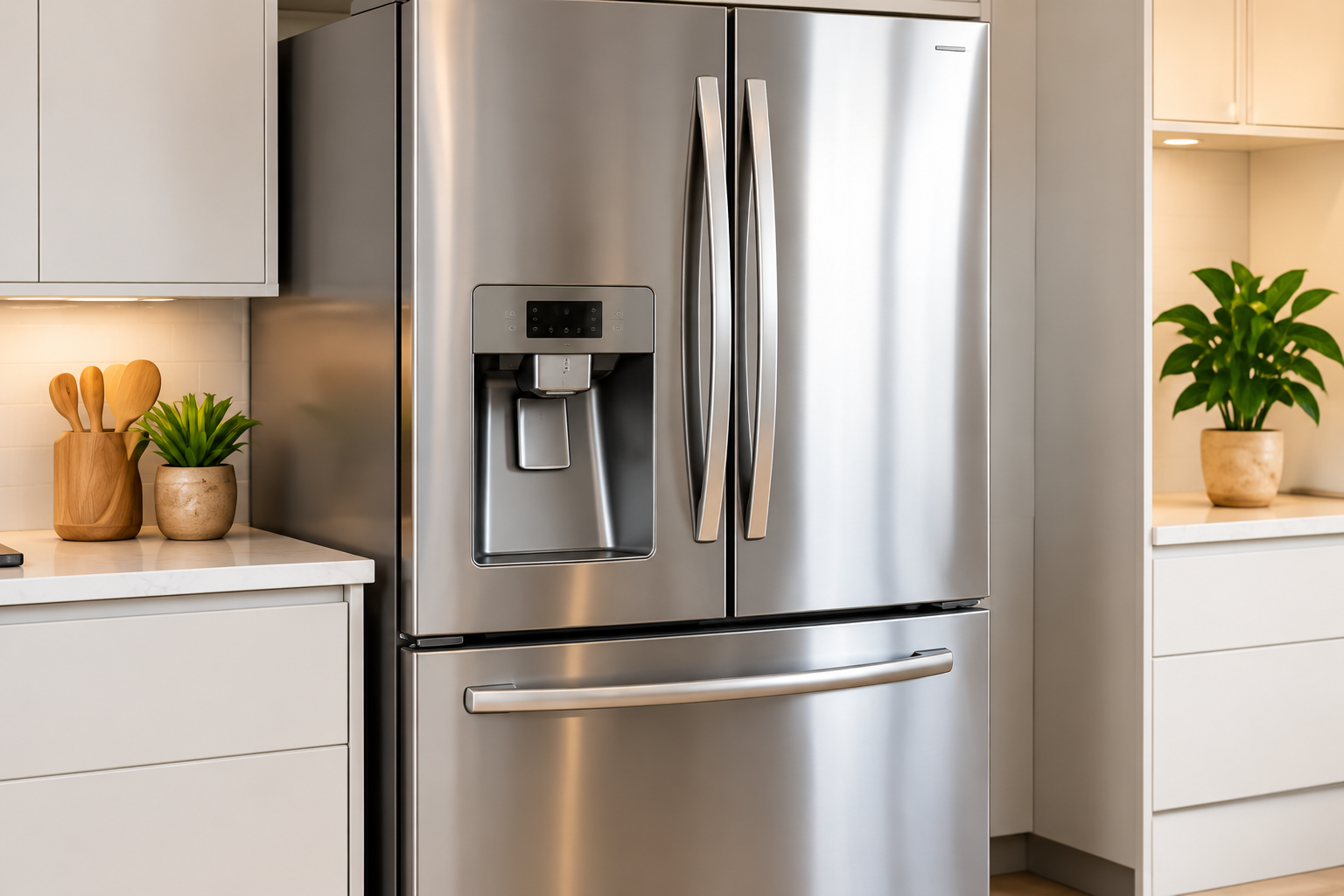 Modern fridge for refrigerator repair service
